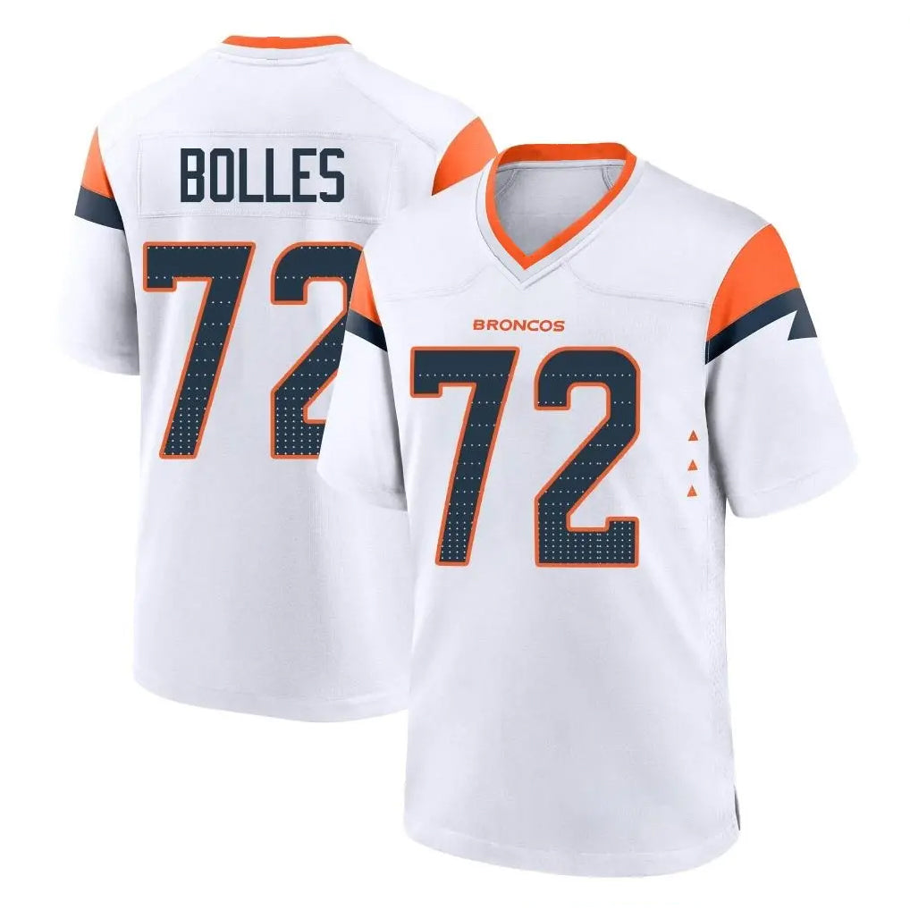 Pkot D.Broncos #72 Garett Bolles Player White Home Game Stitched Jerseys