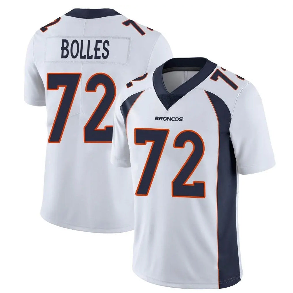 Pkot D.Broncos #72 Garett Bolles Player White Vapor Untouchable Limited Home Game Stitched Jerseys