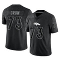 Pkot D.Broncos #73 Frank Crum Player Black Reflective Limited Stitched Jerseys