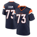 Pkot D.Broncos #73 Frank Crum Player Navy Home Game Stitched Jerseys