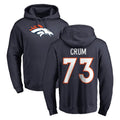 Pkot D.Broncos #73 Frank Crum Player Navy Pullover Hoodie Limited Stitched Jerseys