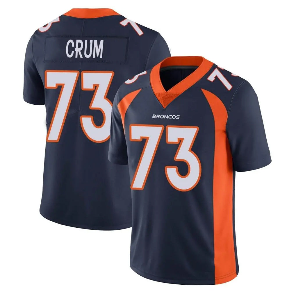 Pkot D.Broncos #73 Frank Crum Player Navy Vapor Untouchable Limited Game Stitched Jerseys