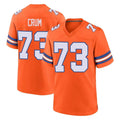 Pkot D.Broncos #73 Frank Crum Player Orange Alternate Collection Throwback Game Stitched Jerseys