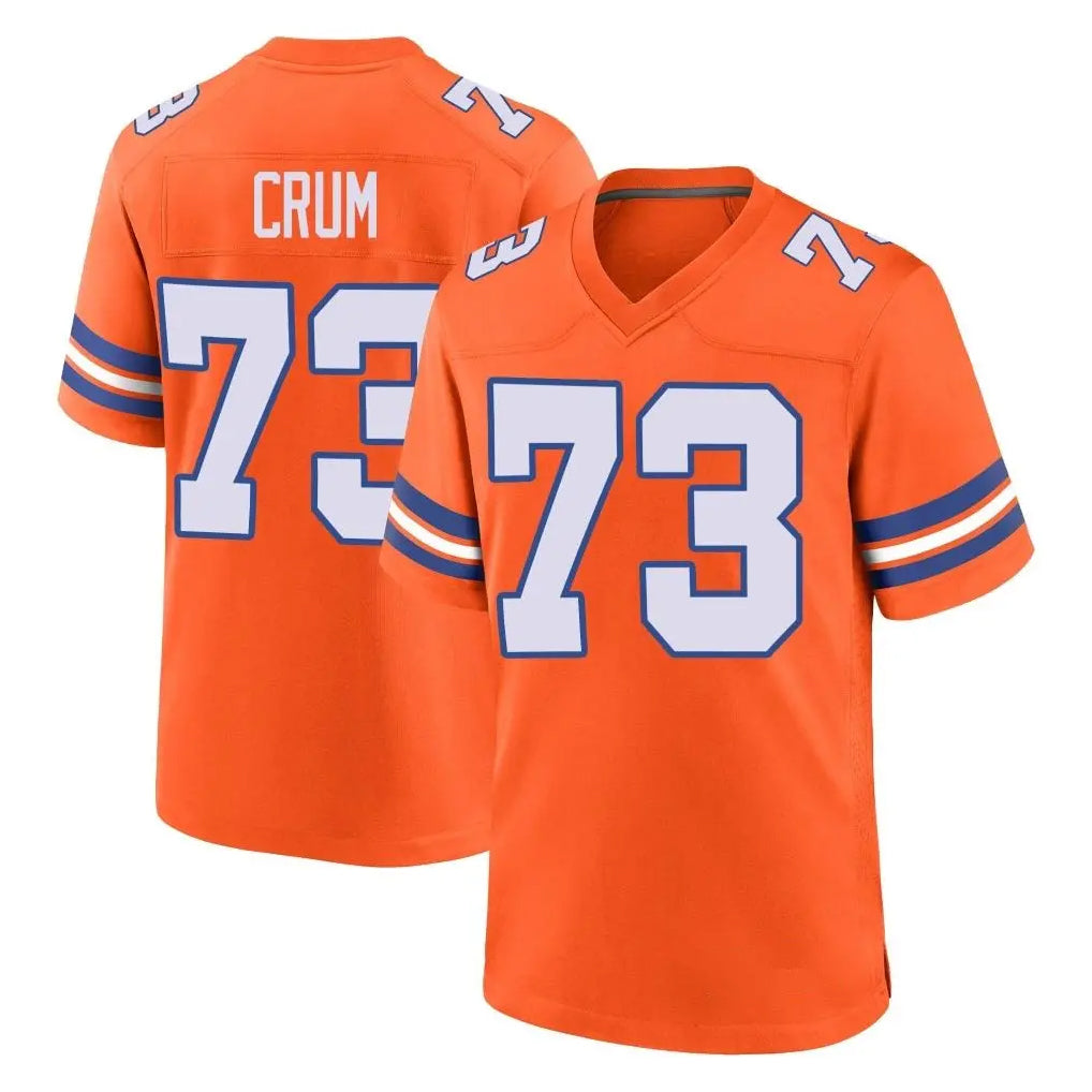 Pkot D.Broncos #73 Frank Crum Player Orange Alternate Collection Throwback Game Stitched Jerseys