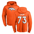 Pkot D.Broncos #73 Frank Crum Player Orange Pullover Hoodie Limited Stitched Jerseys