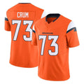 Pkot D.Broncos #73 Frank Crum Player Orange Vapor F.U.S.E. Limited Home Game Stitched Jerseys