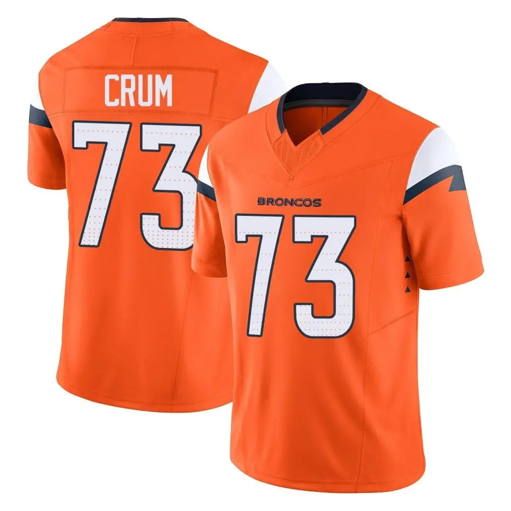 Pkot D.Broncos #73 Frank Crum Player Orange Vapor F.U.S.E. Limited Home Game Stitched Jerseys