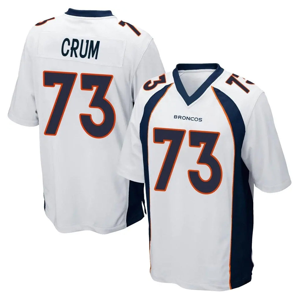 Pkot D.Broncos #73 Frank Crum Player White Game Stitched Jerseys