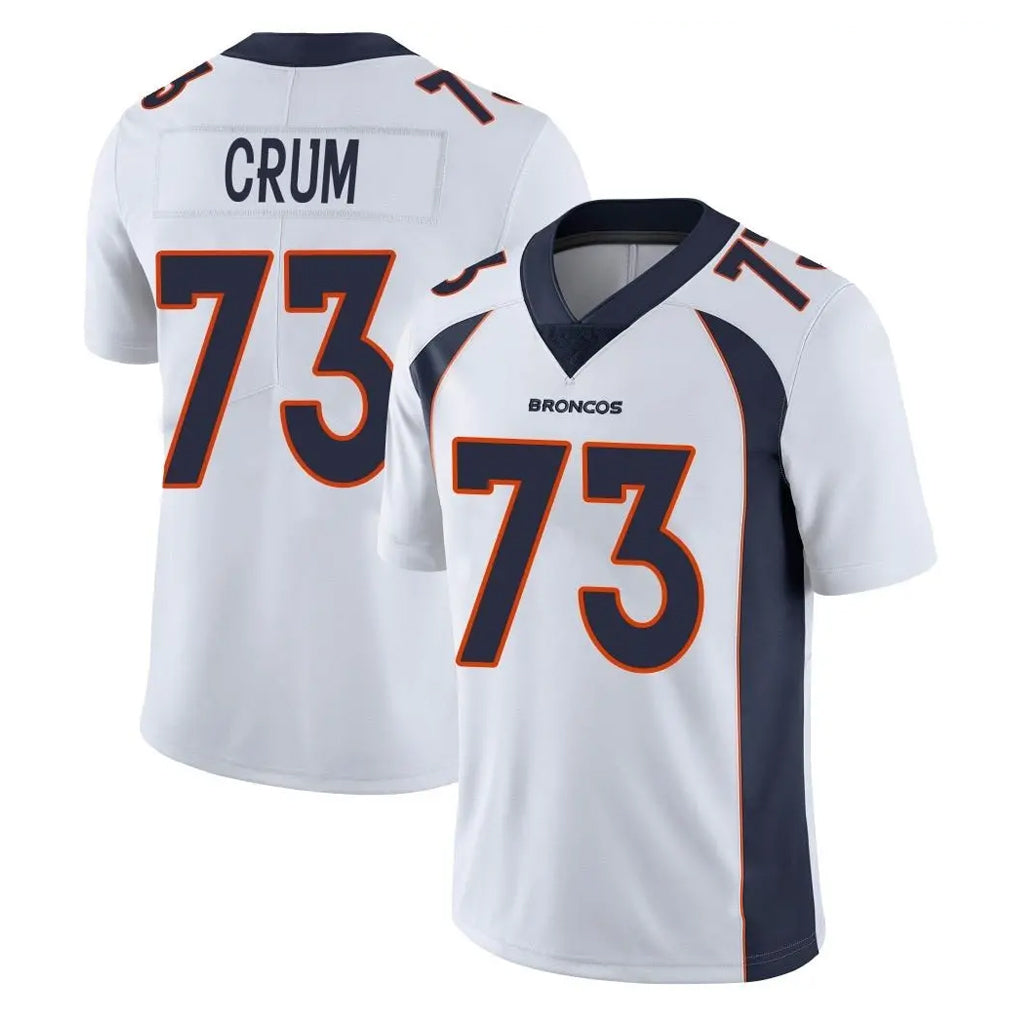 Pkot D.Broncos #73 Frank Crum Player White Vapor Untouchable Limited Home Game Stitched Jerseys