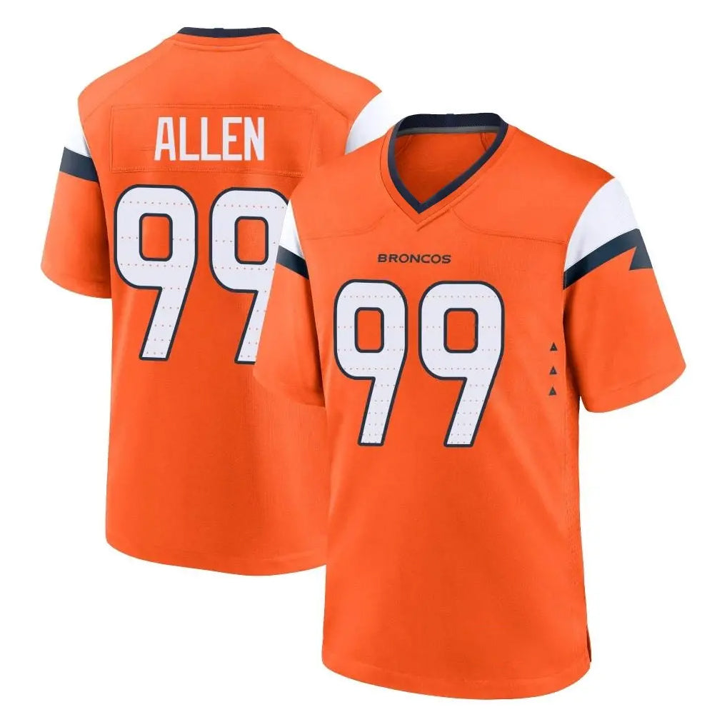 Pkot D.Broncos #99 Zach Allen Player Orange Home Game Stitched Jerseys