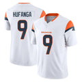 Pkot D.Broncos #9 Talanoa Hufanga Player White Limited Vapor F.U.S.E. Home Game Stitched Jerseys