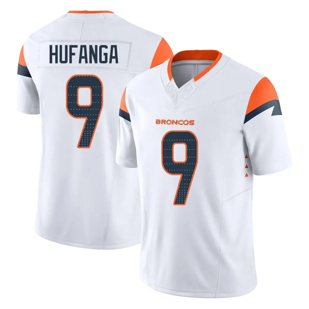 Pkot D.Broncos #9 Talanoa Hufanga Player White Limited Vapor F.U.S.E. Home Game Stitched Jerseys
