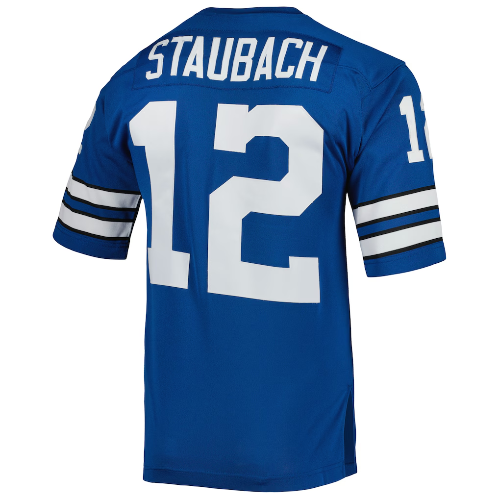 Pkot D.Cowboys 1971 #12 Roger Staubach Mitchell & Ness Royal Authentic Throwback Retired Player Stitched Jerseys