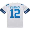 Pkot D.Cowboys 1975 #12 Roger Staubach Mitchell & Ness White Authentic Throwback Retired Player Puhic  Stitched Jerseys