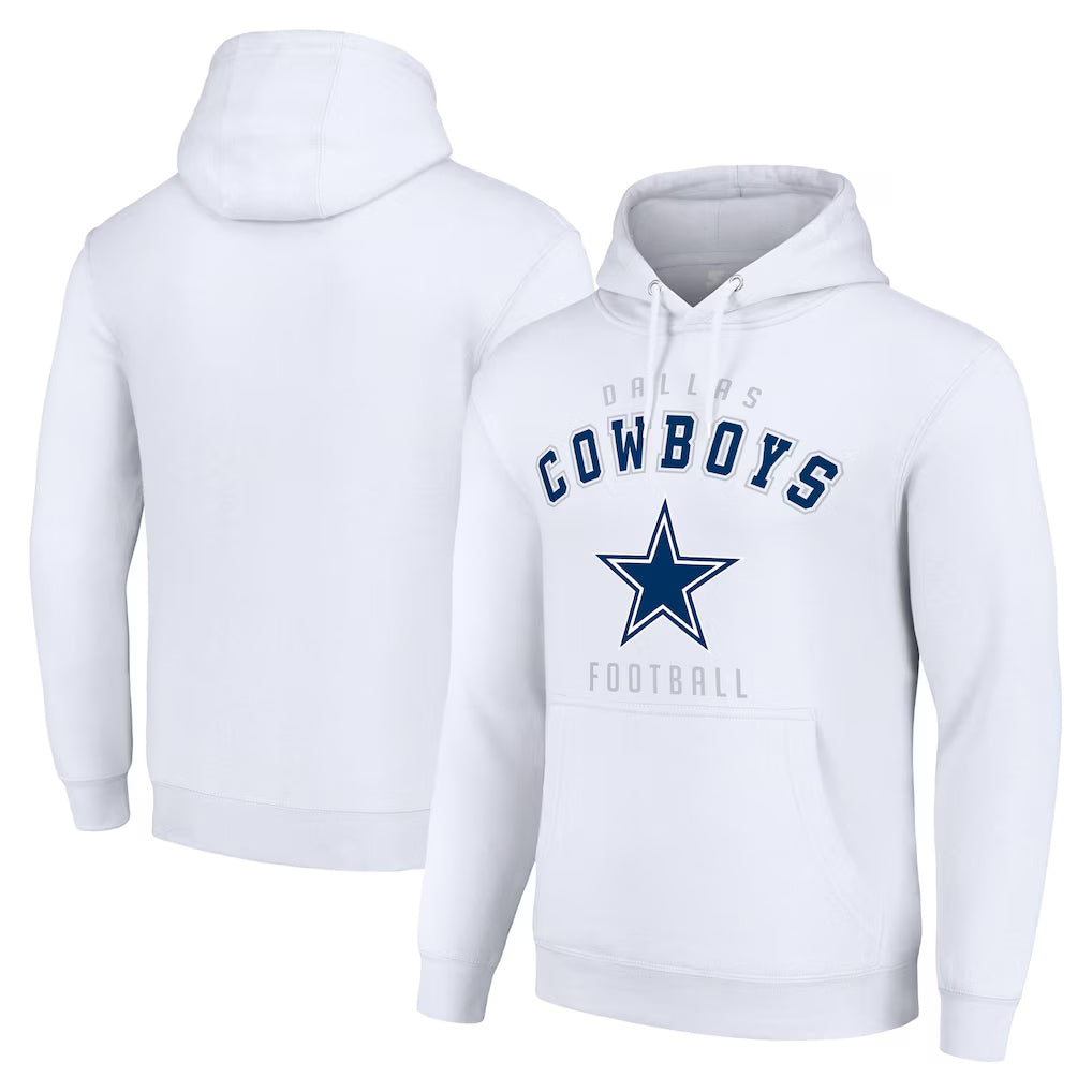 Pkot D.Cowboys White Pullover Hoodies Limited Blank Player Stitched Jerseys