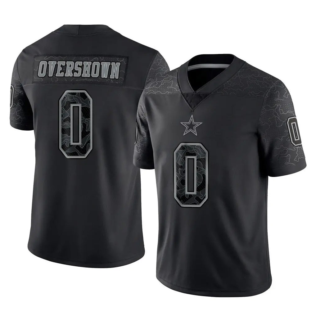 Pkot D.Cowboys #0 DeMarvion Overshown Player Black Limited Reflective Home Game Stitched Jerseys
