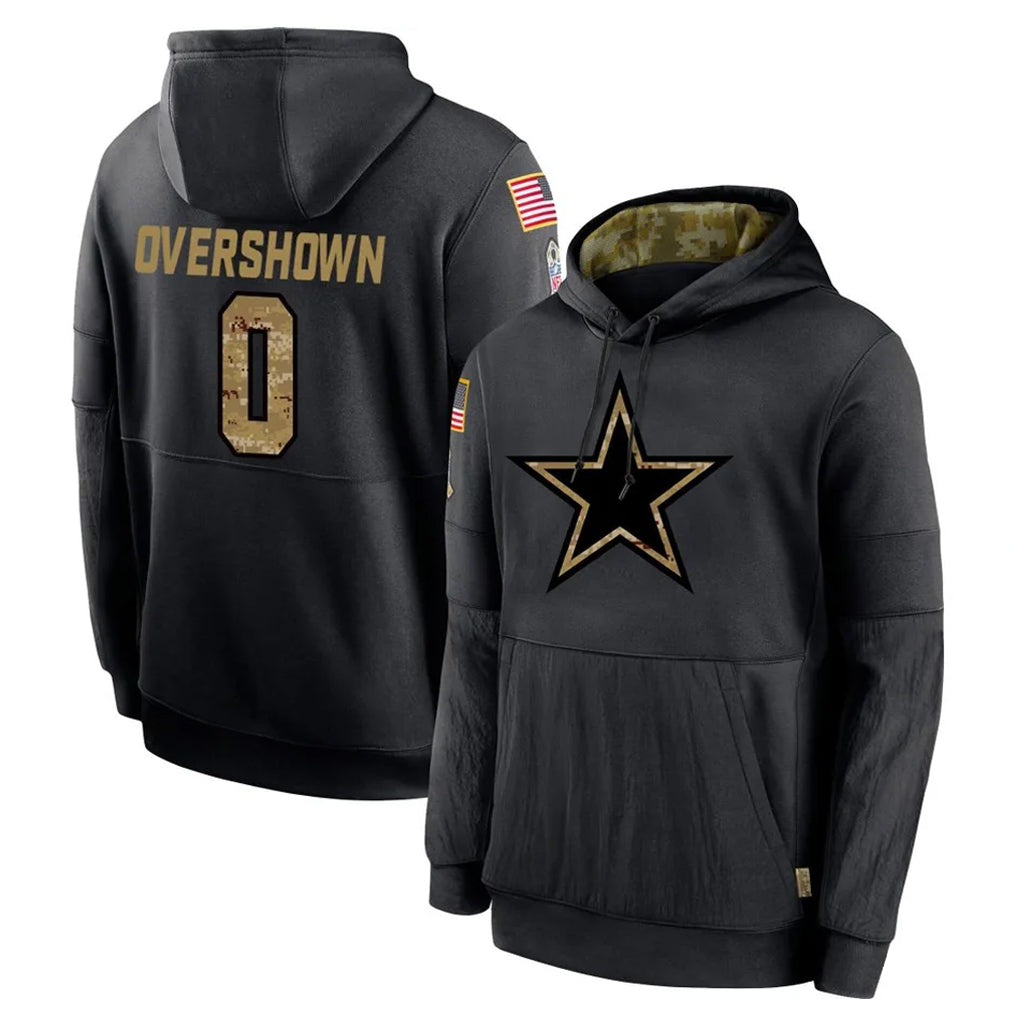 Pkot D.Cowboys #0 DeMarvion Overshown Player Black Salute to Service Pullover Hoodies Limited Stitched Jerseys