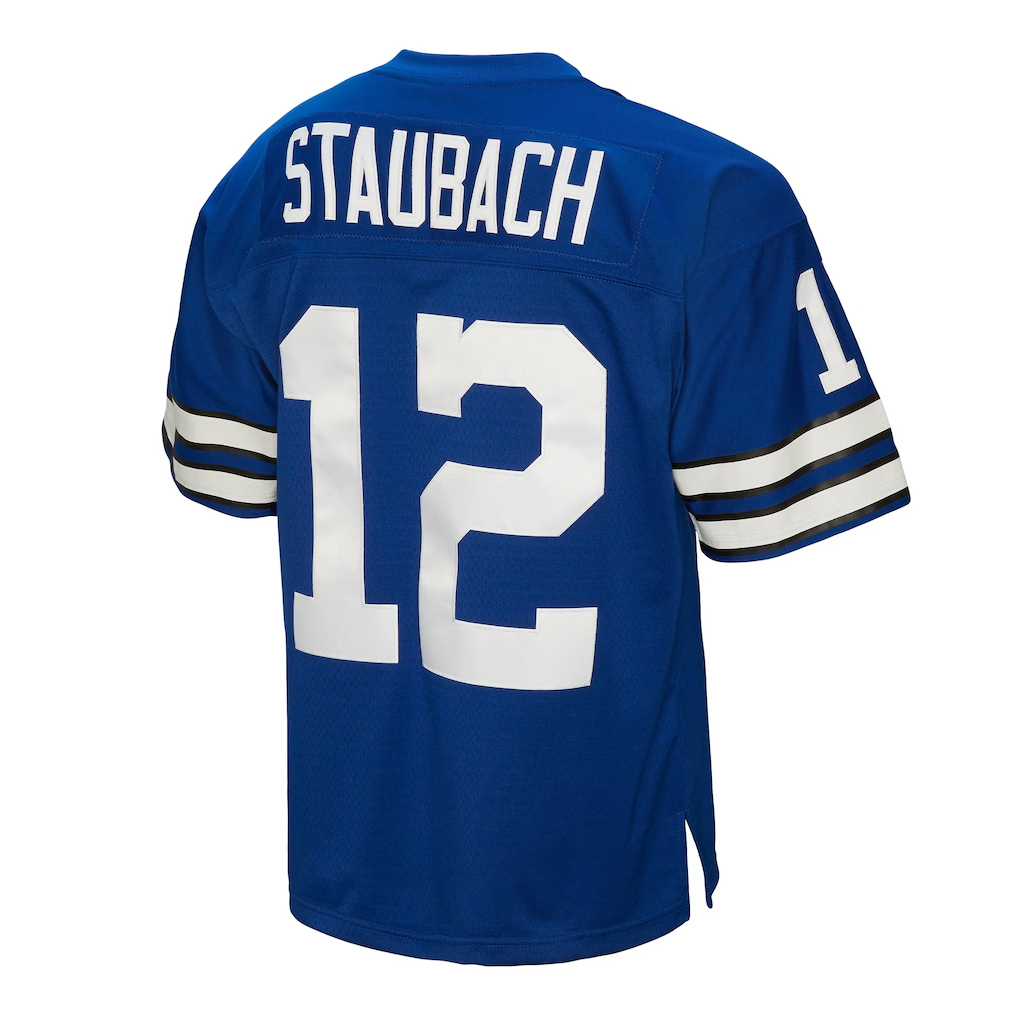 Pkot D.Cowboys #12 Roger Staubach Mitchell & Ness Navy Big & Tall 1971 Legacy Retired Player Puhic Stitched Jerseys