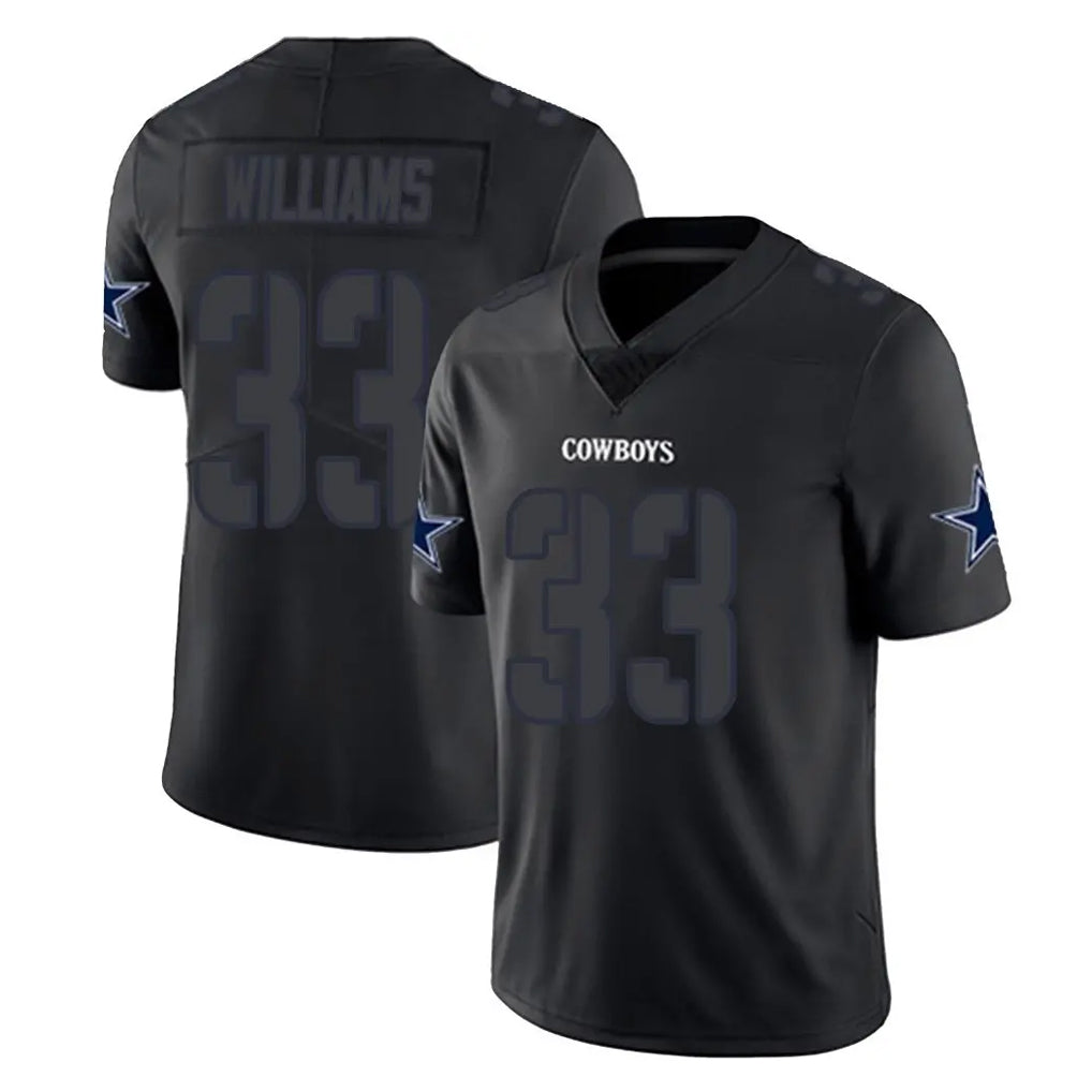 Pkot D.Cowboys #33 Javonte Williams Player Black Impact Limited Home Game Stitched Jerseys
