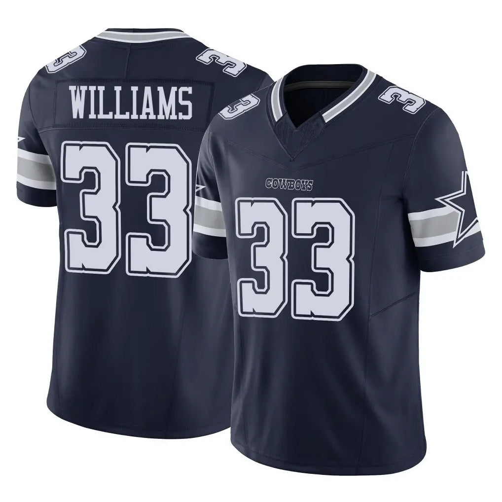 Pkot D.Cowboys #33 Javonte Williams Player Navy Limited Vapor F.U.S.E. Home Game Stitched Jerseys