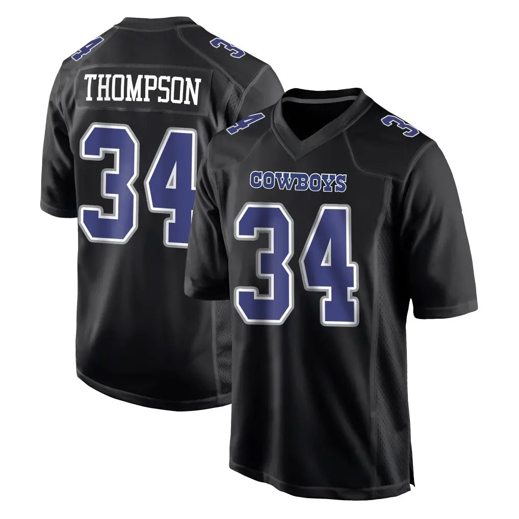 Pkot D.Cowboys #34 Jalen Thompson Player Carbon Black Fashion Home Game Stitched Jerseys