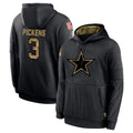 Pkot D.Cowboys #3 George Pickens Player Black Salute to Service Pullover Hoodies Limited Stitched Jerseys