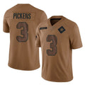Pkot D.Cowboys #3 George Pickens Player Brown Salute to Service Limited Home Game Stitched Jerseys