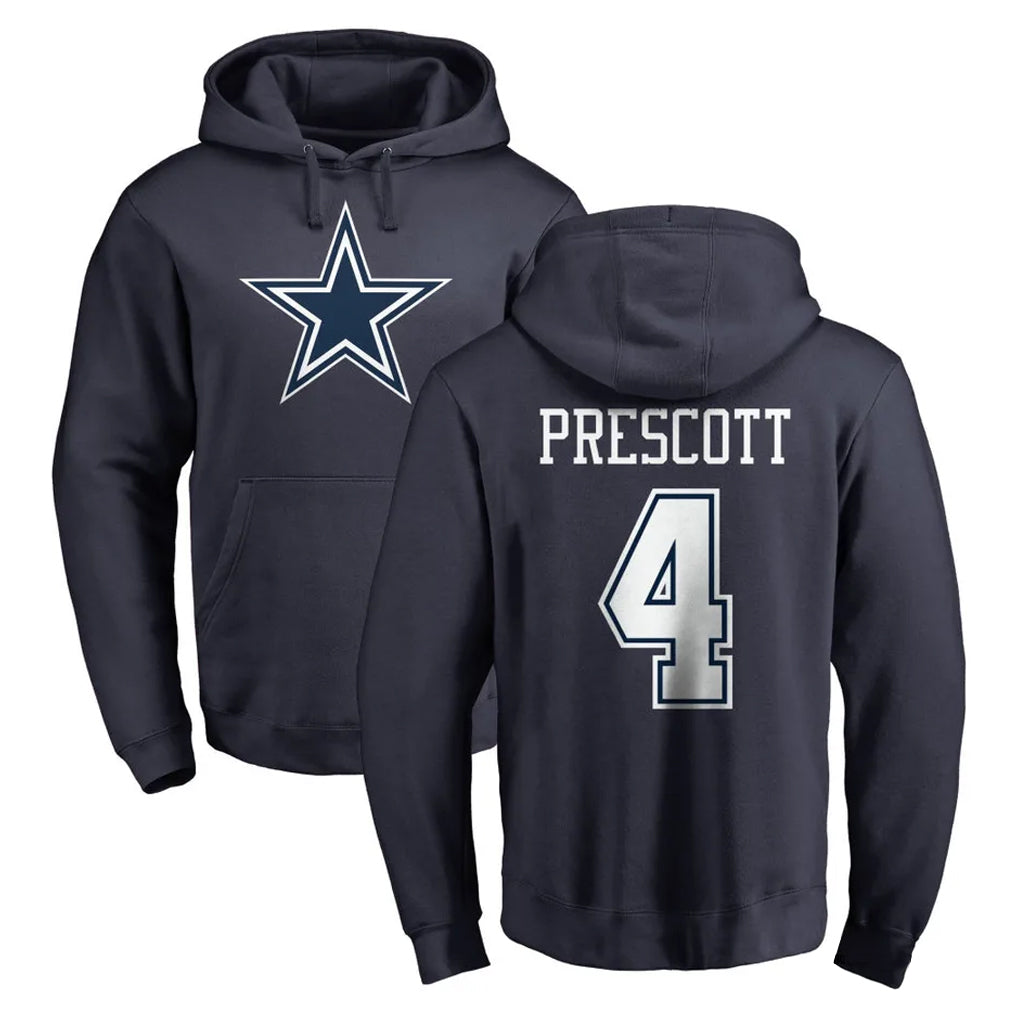 Pkot D.Cowboys #4 Dak Prescott Player Navy Pullover Hoodies Limited Stitched Jerseys