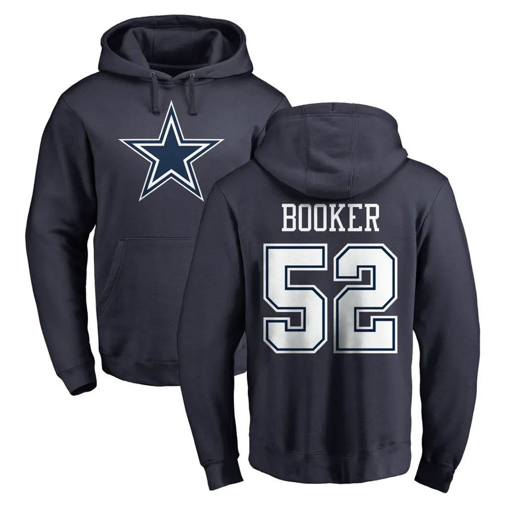 Pkot D.Cowboys #52 Tyler Booker Player Navy Pullover Hoodies Limited Stitched Jerseys