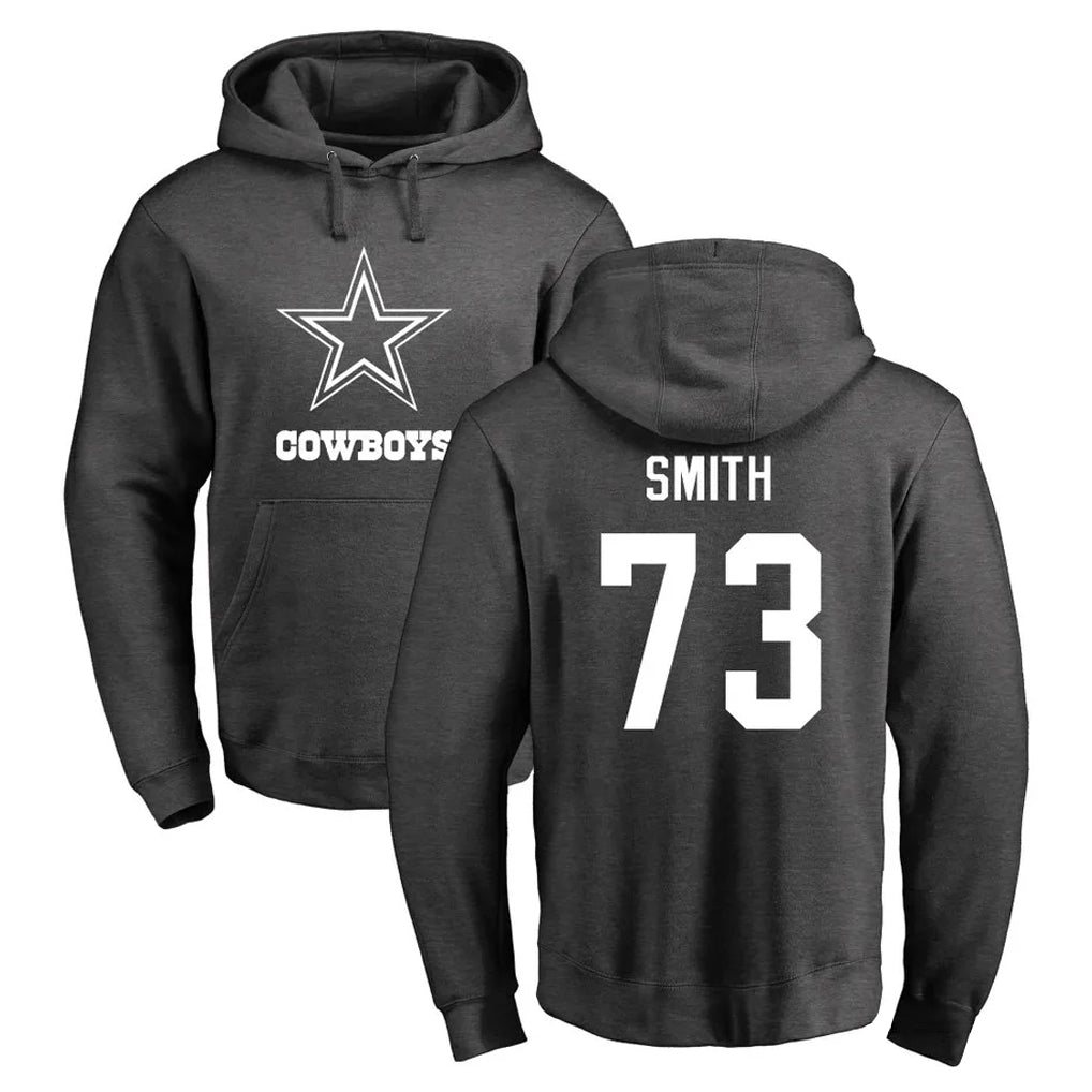 Pkot D.Cowboys #73 Tyler Smith Player Ash One Color Pullover Hoodie Limited Stitched Jerseys