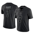 Pkot D.Cowboys #7 Rashan Gary Player Black Limited Reflective Home Game Stitched Jerseys