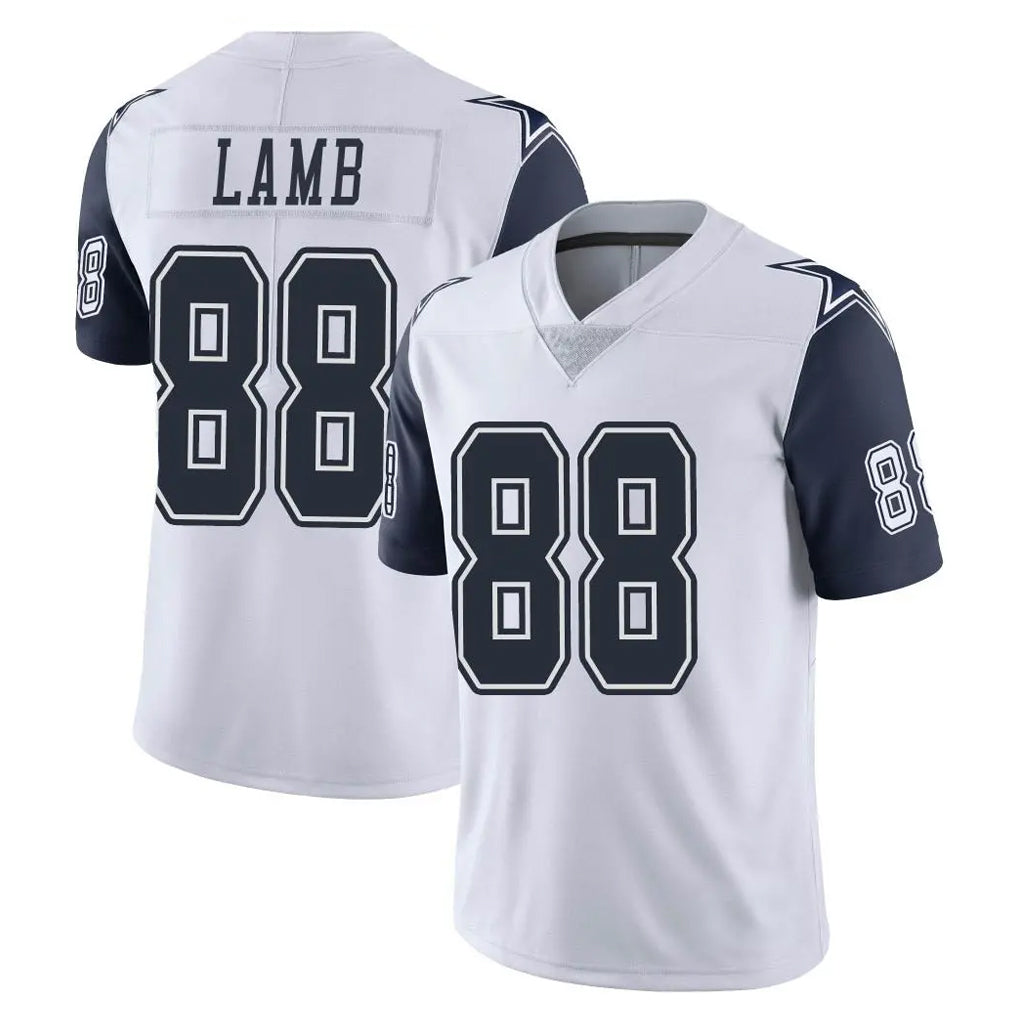 Pkot D.Cowboys #88 CeeDee Lamb Player White-Navy Limited Color Rush Vapor Untouchable Home Game Stitched Jerseys