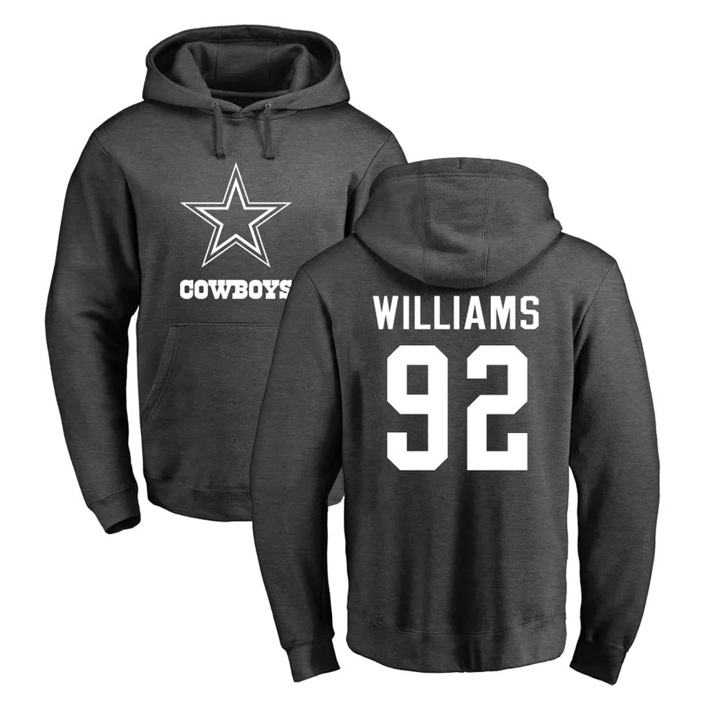 Pkot D.Cowboys #92 Quinnen Williams Player Ash One Color Pullover Hoodie Limited Stitched Jerseys