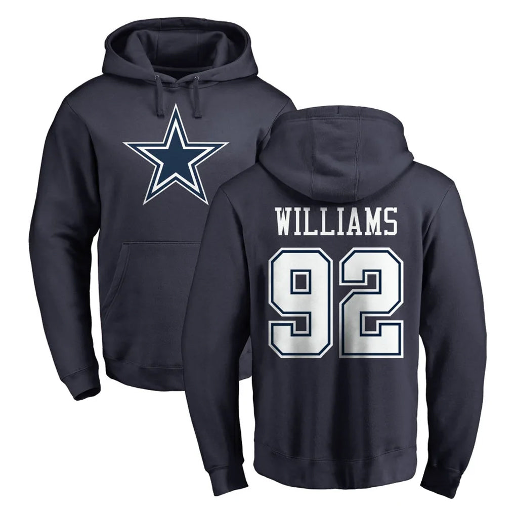 Pkot D.Cowboys #92 Quinnen Williams Player Navy Pullover Hoodies Limited Stitched Jerseys