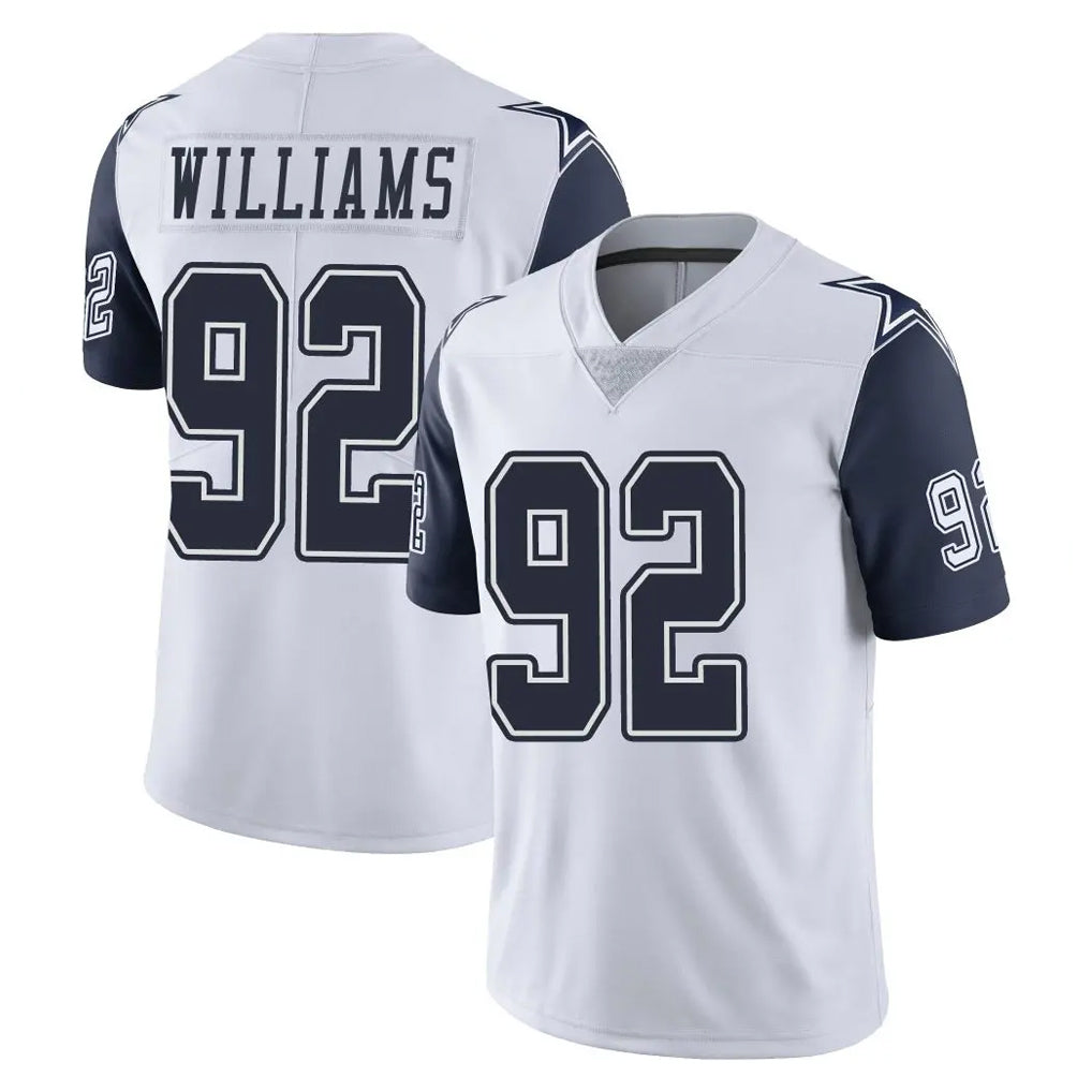 Pkot D.Cowboys #92 Quinnen Williams Player White-Navy Limited Color Rush Vapor Untouchable Home Game Stitched Jerseys