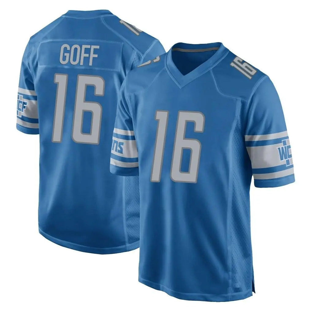 Pkot D.Lions #16 Jared Goff Player Blue Home Game Stitched Jerseys