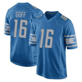 Pkot D.Lions #16 Jared Goff Player Blue Home Game Stitched Jerseys
