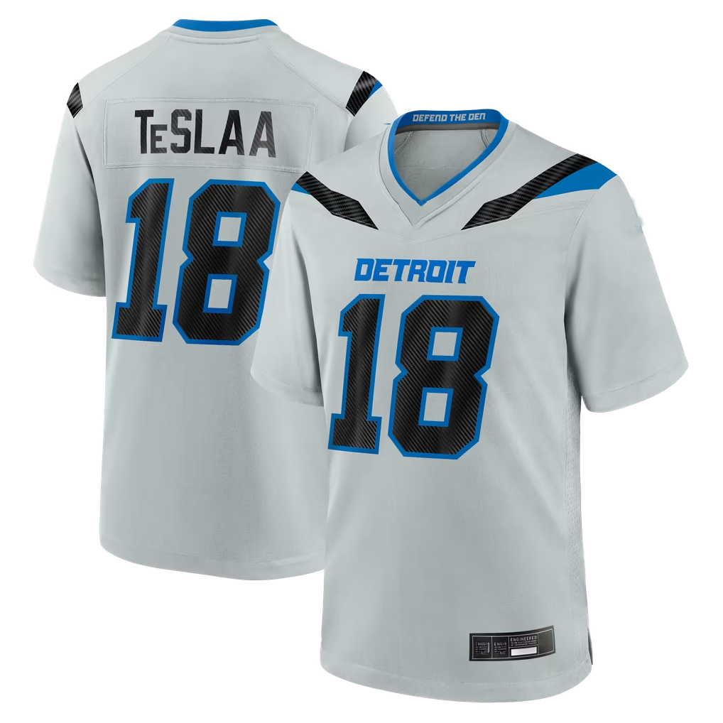 Pkot D.Lions #18 Isaac TeSlaa Detroit Silver 2026 Rivalries Collection Game Stitched Jerseys