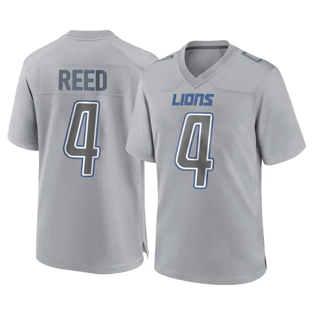 Pkot D.Lions #4 D.J. Reed Player Gray Atmosphere Fashion Home Game Stitched Jerseys