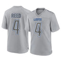 Pkot D.Lions #4 D.J. Reed Player Gray Atmosphere Fashion Home Game Stitched Jerseys