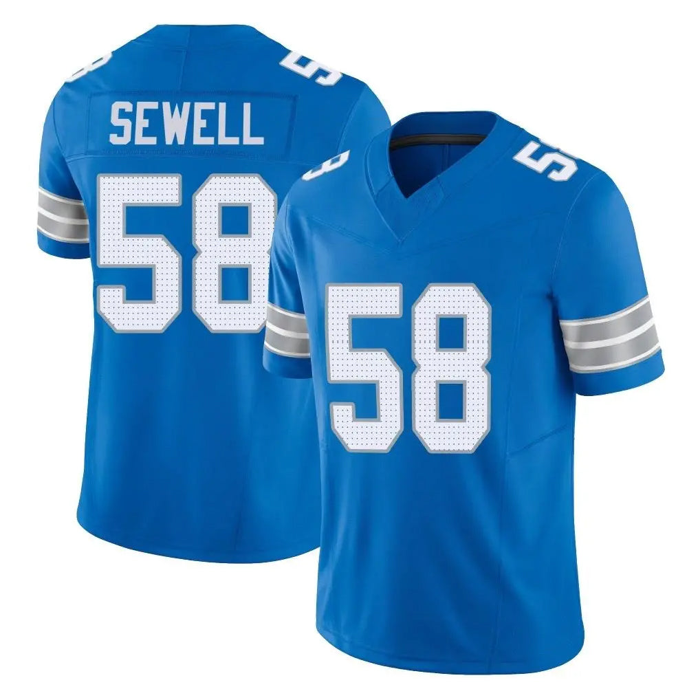 Pkot D.Lions #58 Penei Sewell Player Blue Limited Vapor F.U.S.E. Alternate Home Game Stitched Jerseys