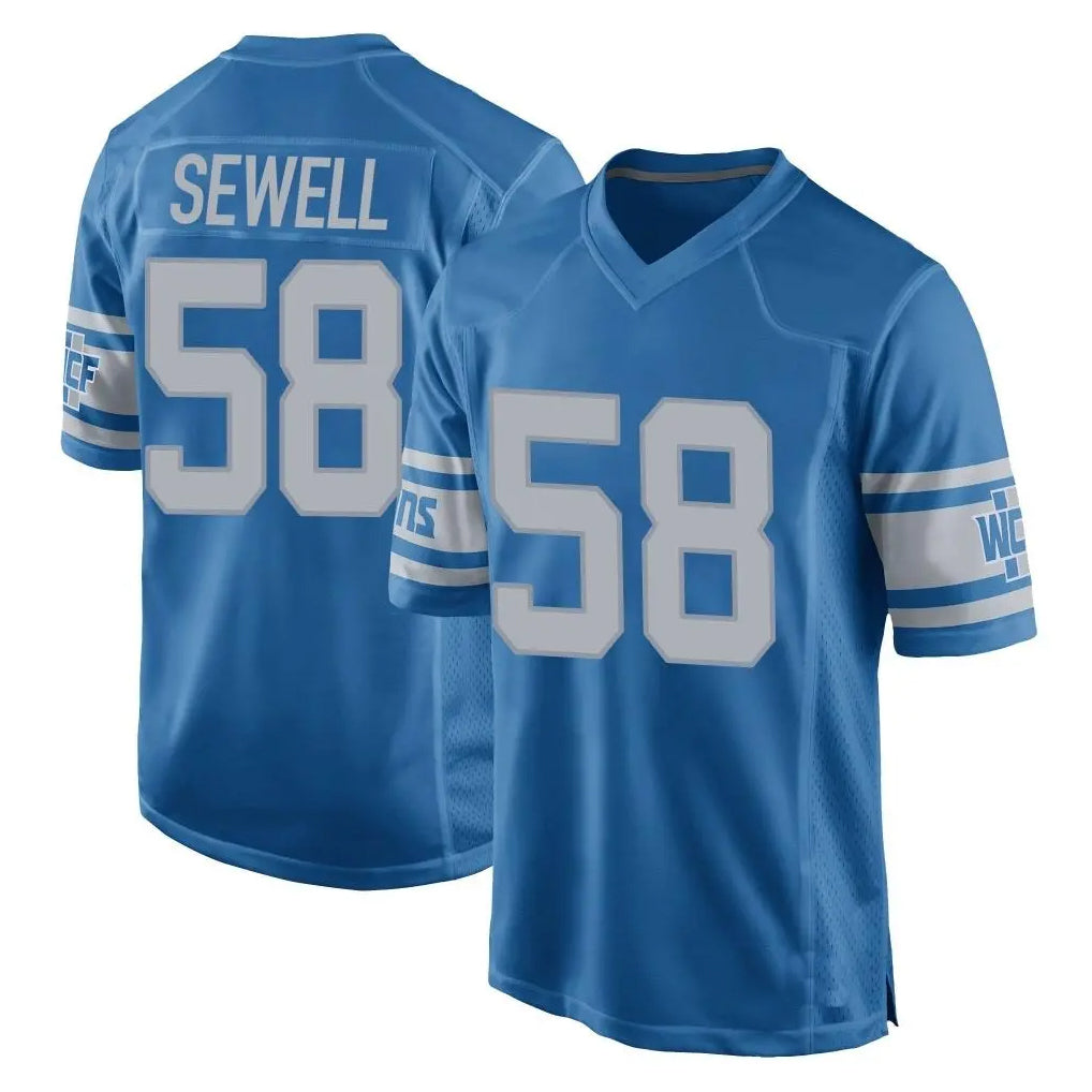 Pkot D.Lions #58 Penei Sewell Player Blue Vapor Untouchable Throwback Game Stitched Jerseys