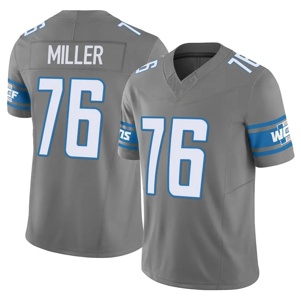 Pkot D.Lions #76 Blake Miller Player Gray Vapor F.U.S.E. Limited Home Game Stitched Jerseys