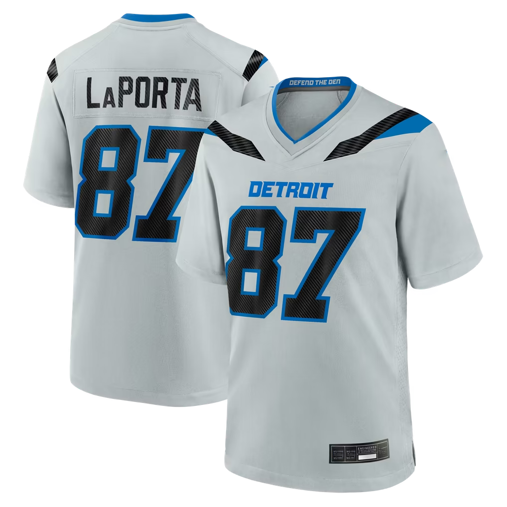 Pkot D.Lions #87 Sam LaPorta Silver 2026 Rivalries Collection Game Stitched Jerseys