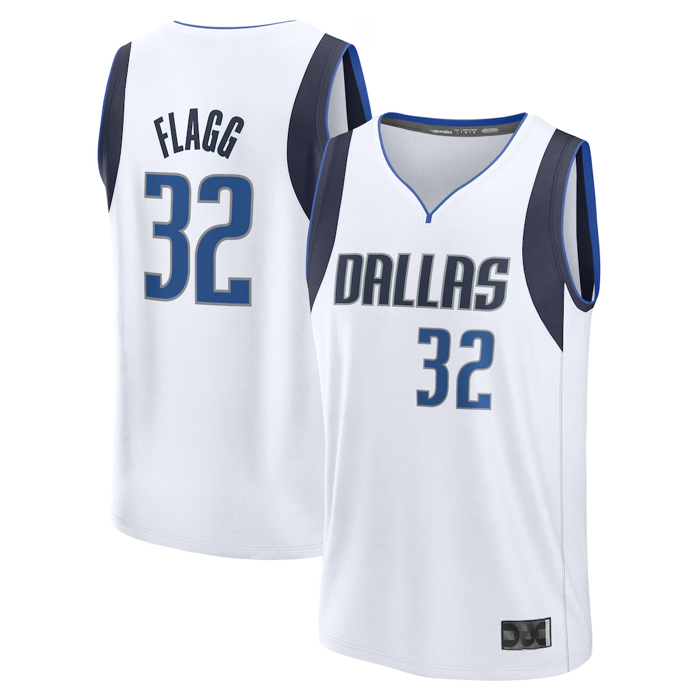 Pkot D.Mavericks #32 Cooper Flagg White 2025 Draft First Round Pick Fast Break Replica Jerseys - Association Edition