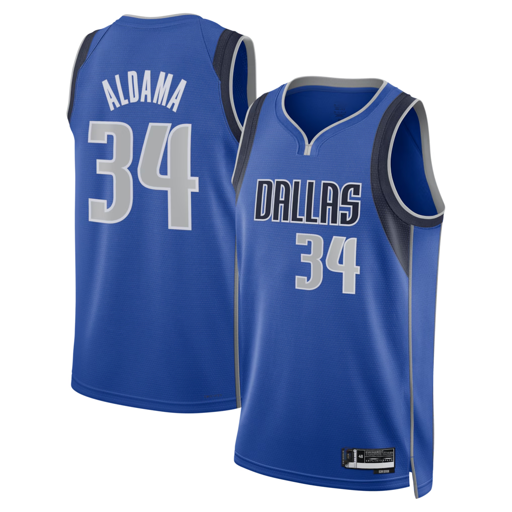 Pkot D.Mavericks #34 Santi Aldama Blue Icon Edition Swingman Stitched Jerseys