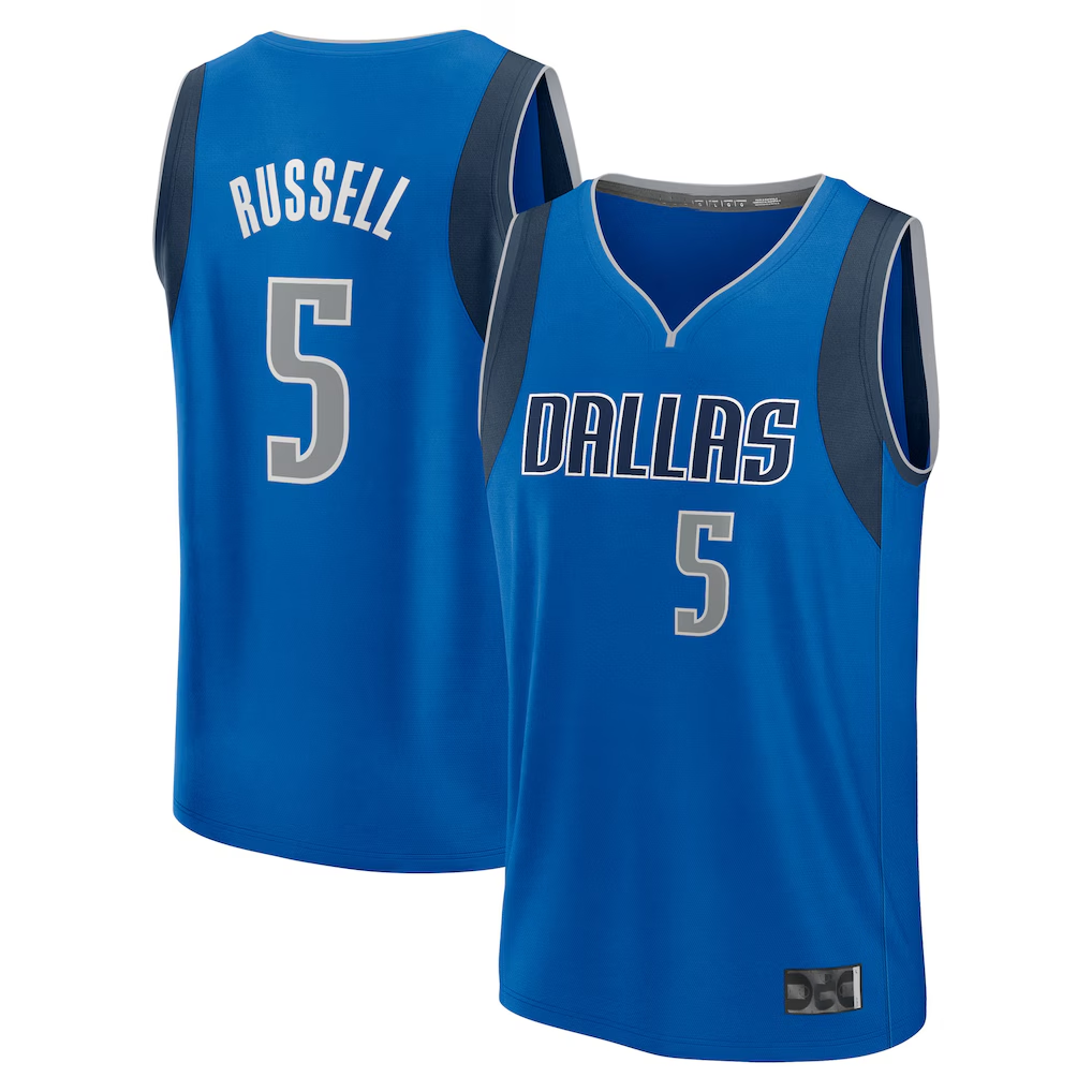Pkot D.Mavericks #5 D'Angelo Russell Blue Fast Break Replica Player Stitched Jerseys - Icon Edition