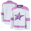 Pkot D.Stars White 2024 Hockey Fights Cancer Practice Jerseys