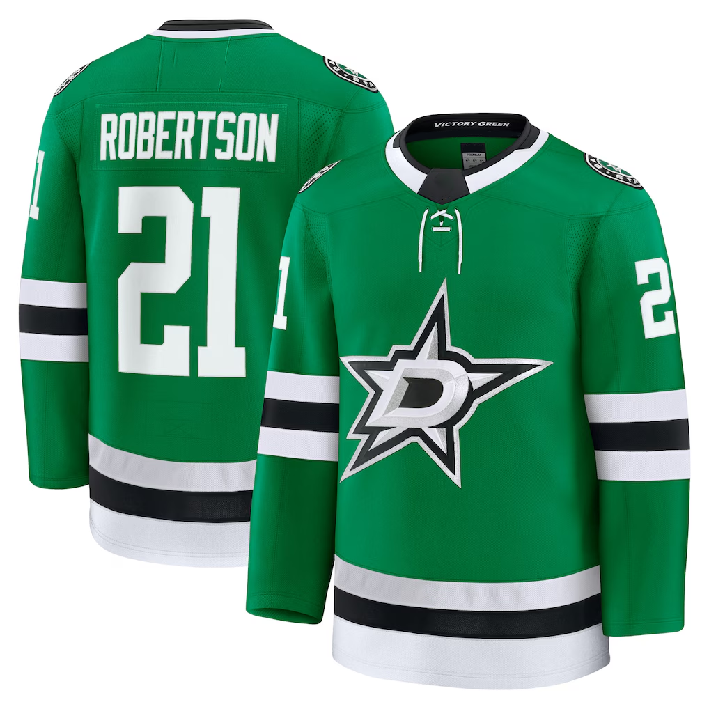 Pkot D.Stars #21 Jason Robertson Kelly Green Home Premium Jerseys
