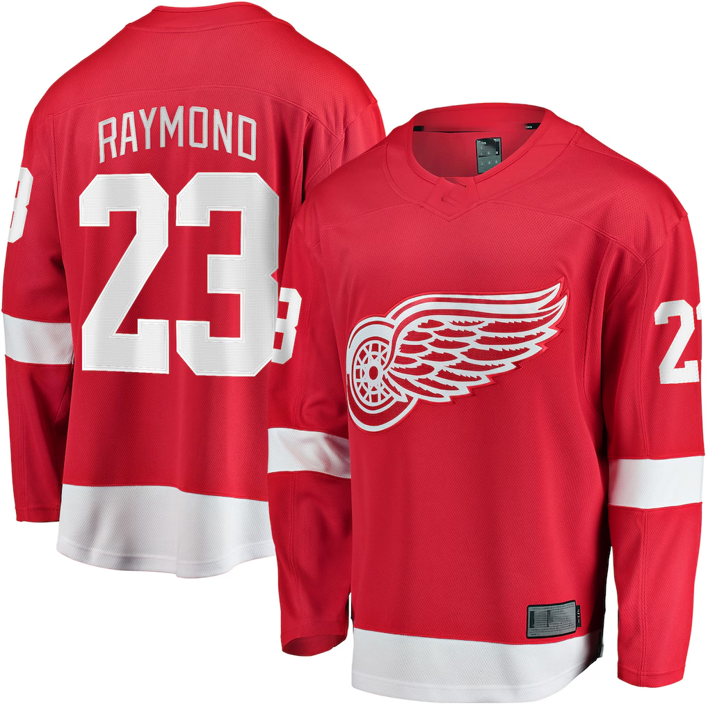 Pkot DR.Wings #23 Lucas Raymond Red Home Breakaway Player Jerseys